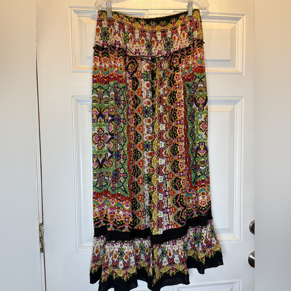 Colorful Patterned bila Women's Skirt Festival Fall Tribal Size M